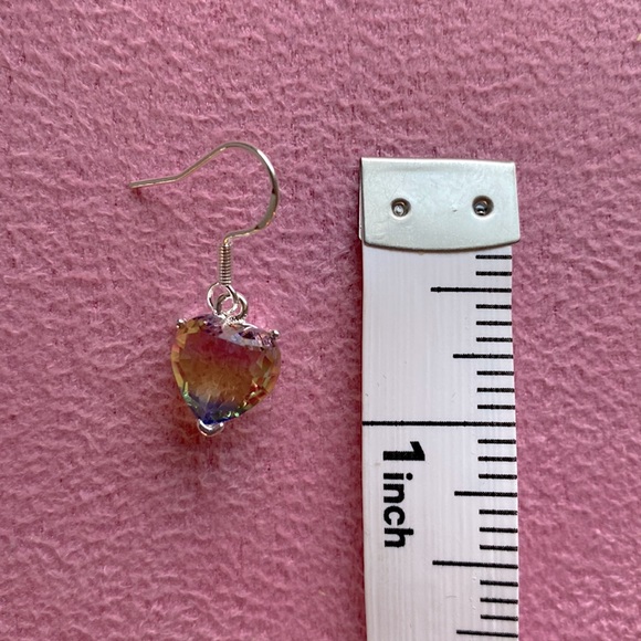 925 Silver tourmaline heart earrings - Picture 6 of 7